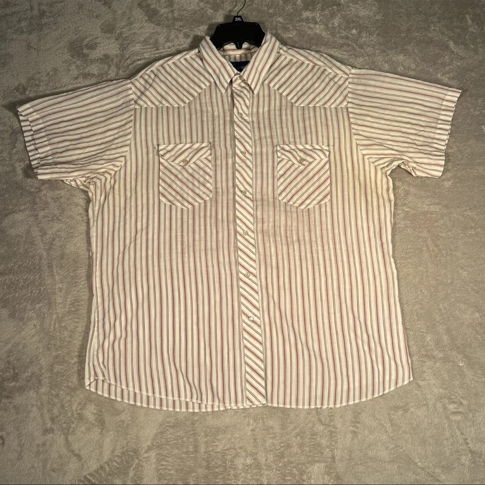 Vintage Wrangler Pearl Snap Button Down Shirt Men’s XXL White Western Shirt